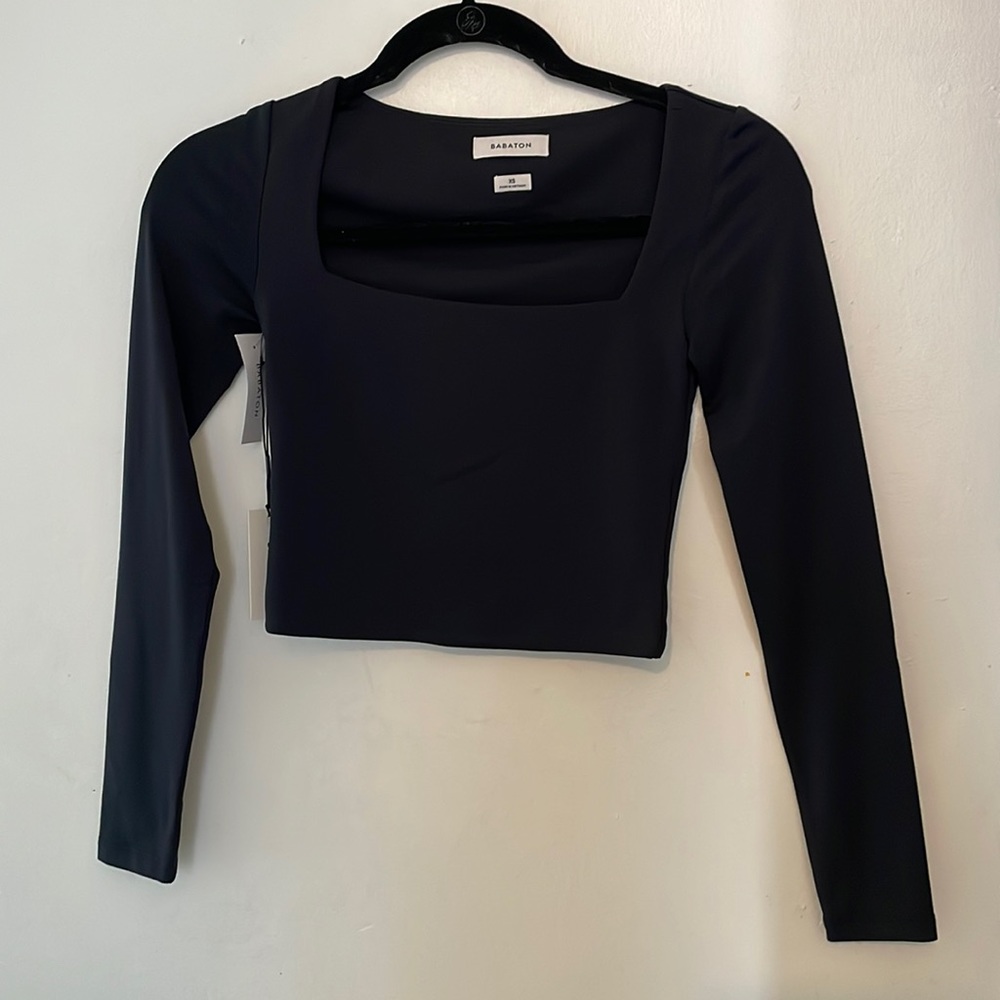 NWT Aritzia Babaton Contour Square Neck LS XS Black